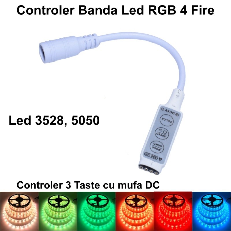 Mini-Controller RGB LED Strip, DC Plug