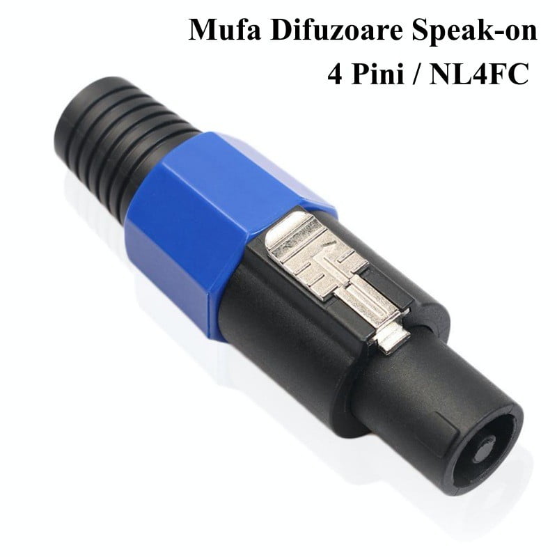 Speak-On Male 4-Pin Speaker Connector with Rubber Grip