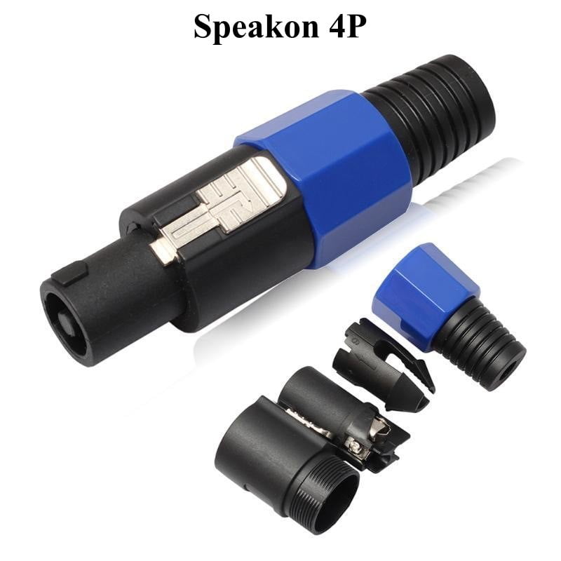 Speak-On Male 4-Pin Speaker Connector with Rubber Grip