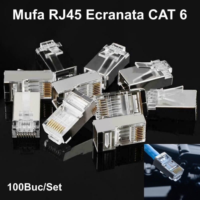 RJ45 CAT6 Metal FTP-UTP Connector 100 pcs/set