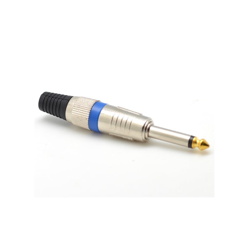6.3mm Male Jack Plug, Gold with Blue Q