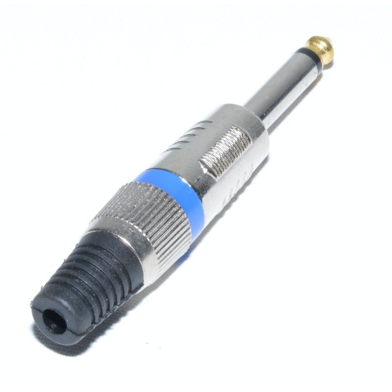6.3mm Male Jack Plug, Gold with Blue Q