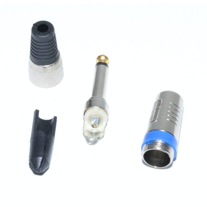 6.3mm Male Jack Plug, Gold with Blue Q