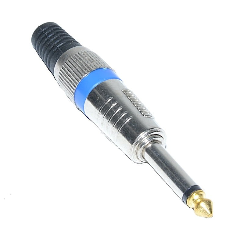 6.3mm Male Jack Plug, Gold with Blue Q