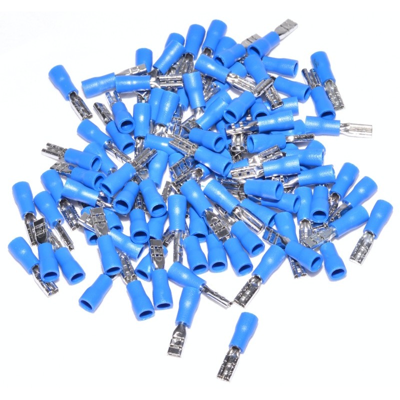 Insulated Blue Female Spade Terminal 2.8MM 100PCS/BAG