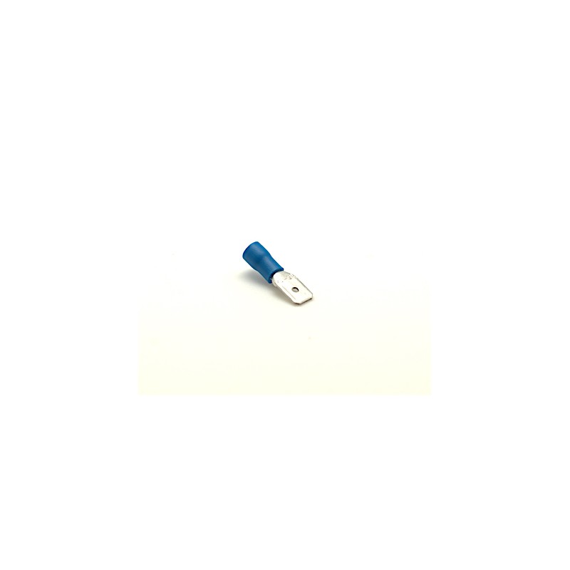 Insulated Electrical Terminal Lugs, Male, Blue, 6.3mm, 100pcs/bag