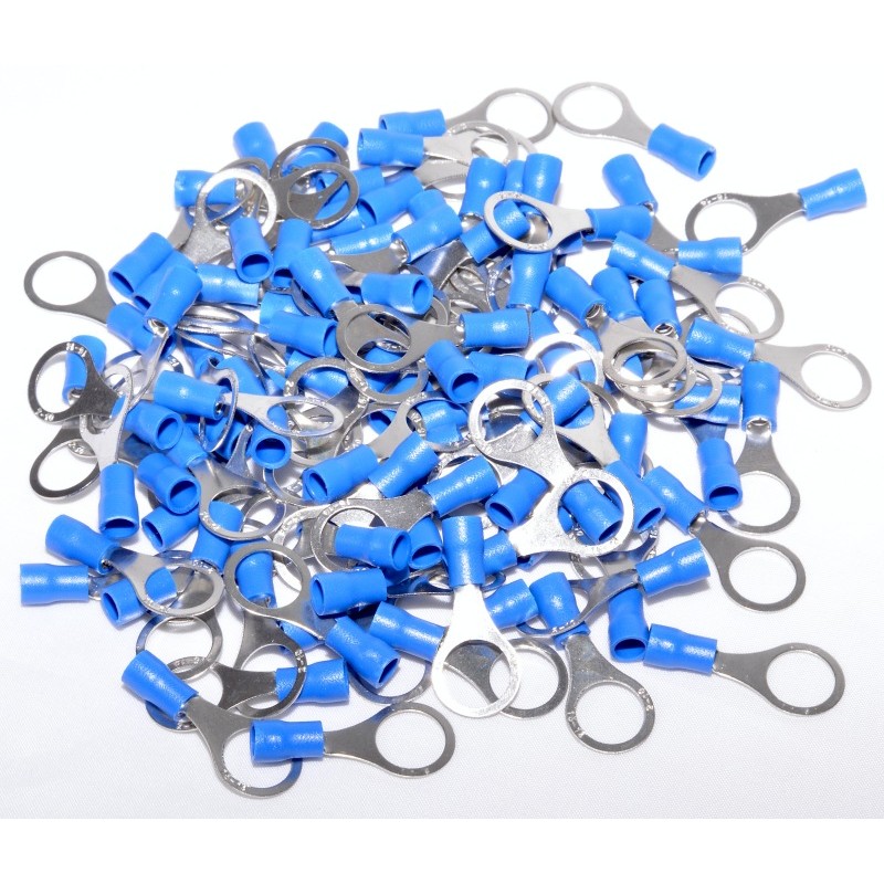 Insulated Ring Terminal Ø 10mm - Blue, 100 Pcs/Set