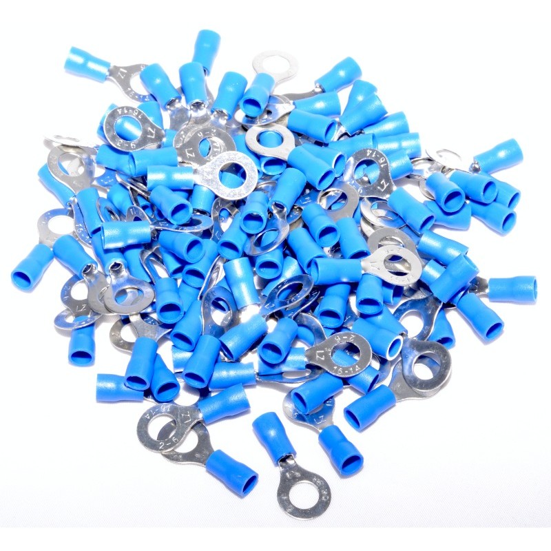 Insulated Blue Ring Terminal Ø6MM 100pcs/Bag