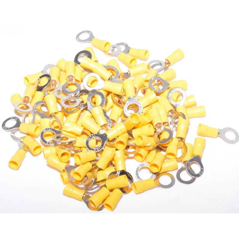 Insulated Yellow Ring Terminal Ø8MM 100pcs/Bag