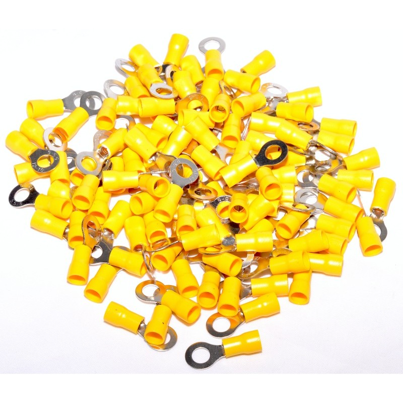 Insulated Yellow Ring Terminal Ø6MM 100PCS/Bag
