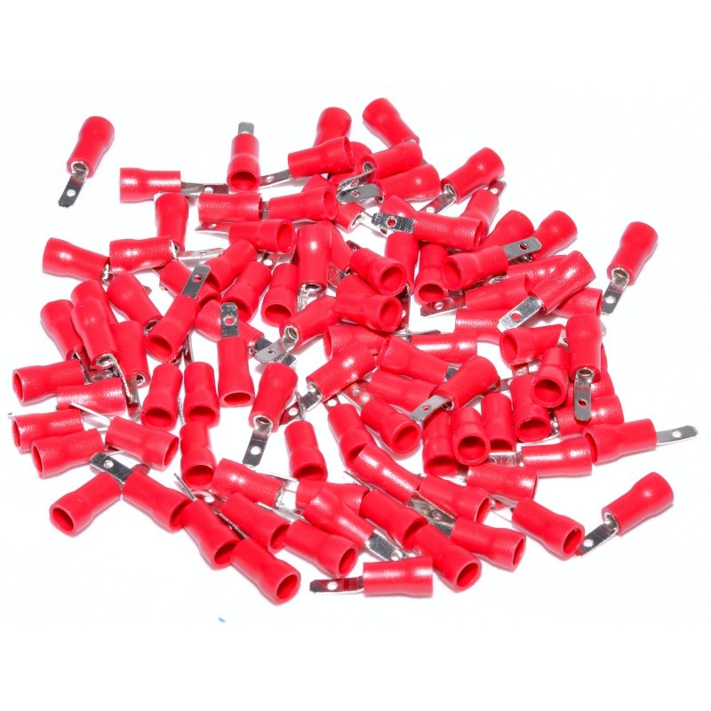 Red Male Spade Terminal 2.8mm, 100Pcs/Set