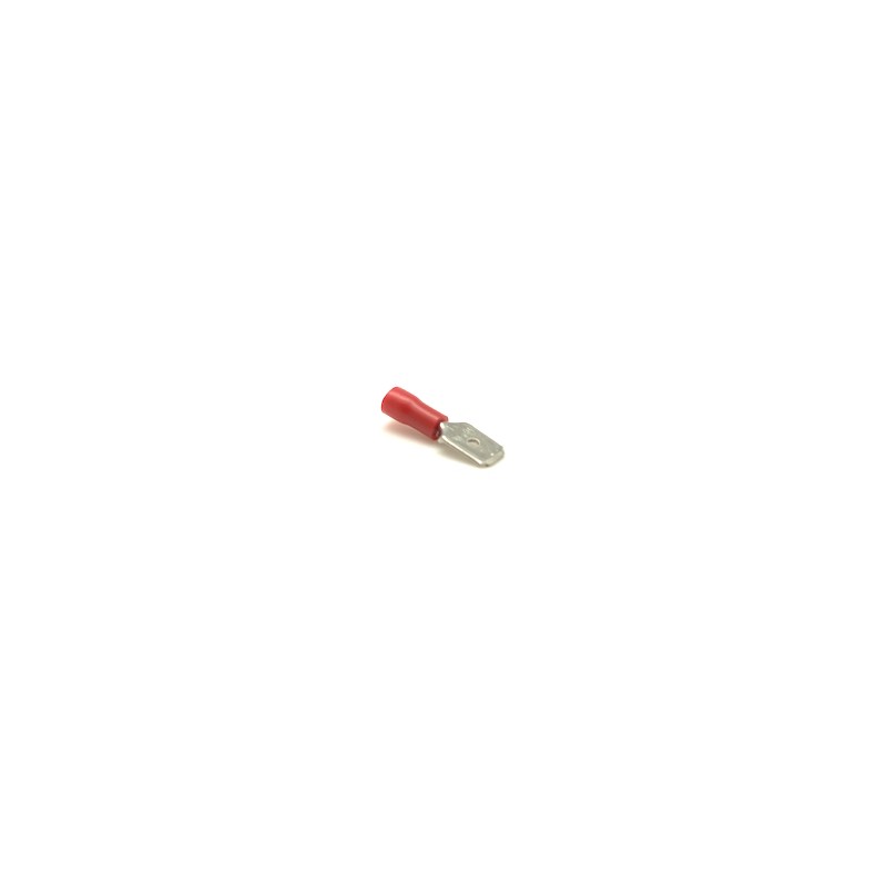 Insulated Male Spade Terminal Red 6.3MM 100PCS/Bag