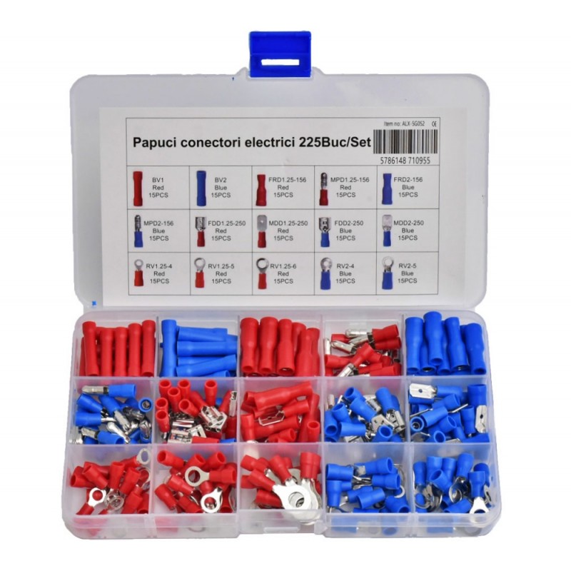 Wire Electrical Connector Terminals - 225 Pcs/Set