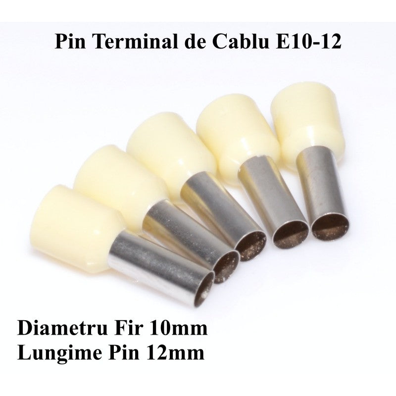 Insulated Cord End Terminal E10-12 Cream, 100Pcs/Set