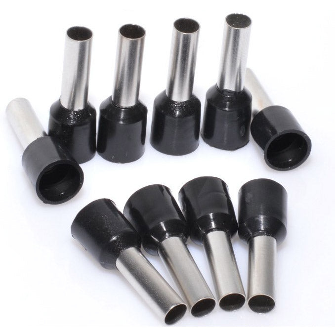 Insulated Cord End Terminal E1508 Black, 100Pcs/Set