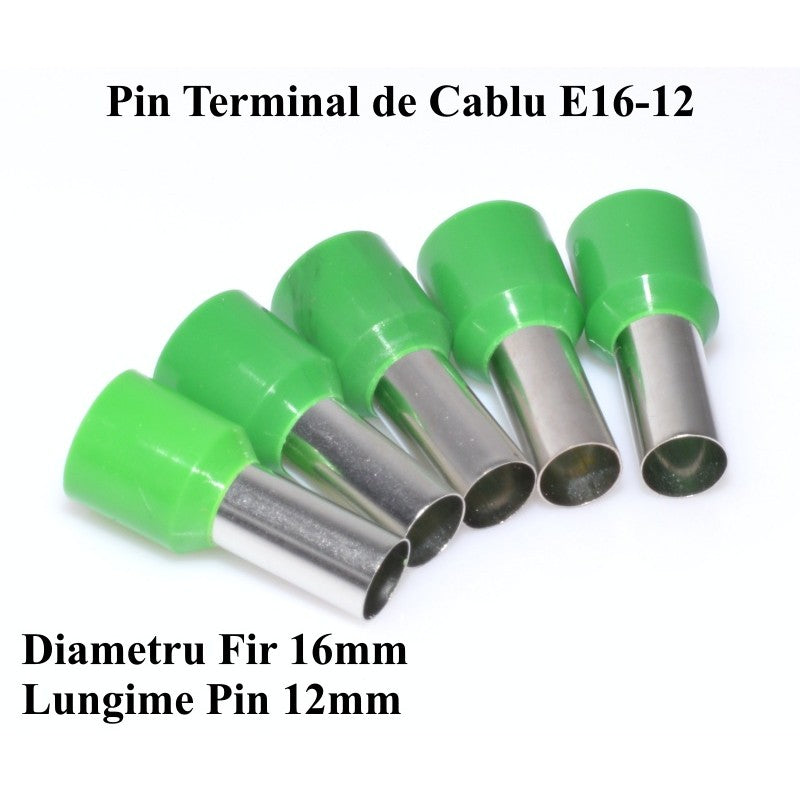 Cable Terminal Pin E16-12 Green, 100Pcs/Set