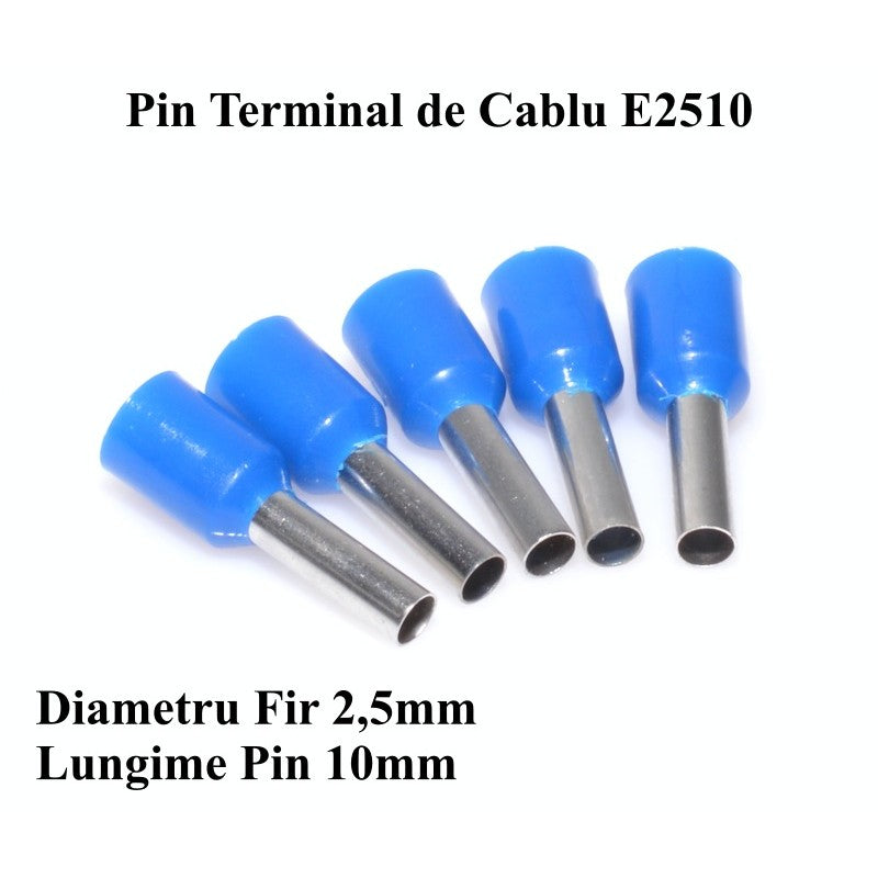 Pin Terminal For Cable E2510 Blue, 100Pcs/Set