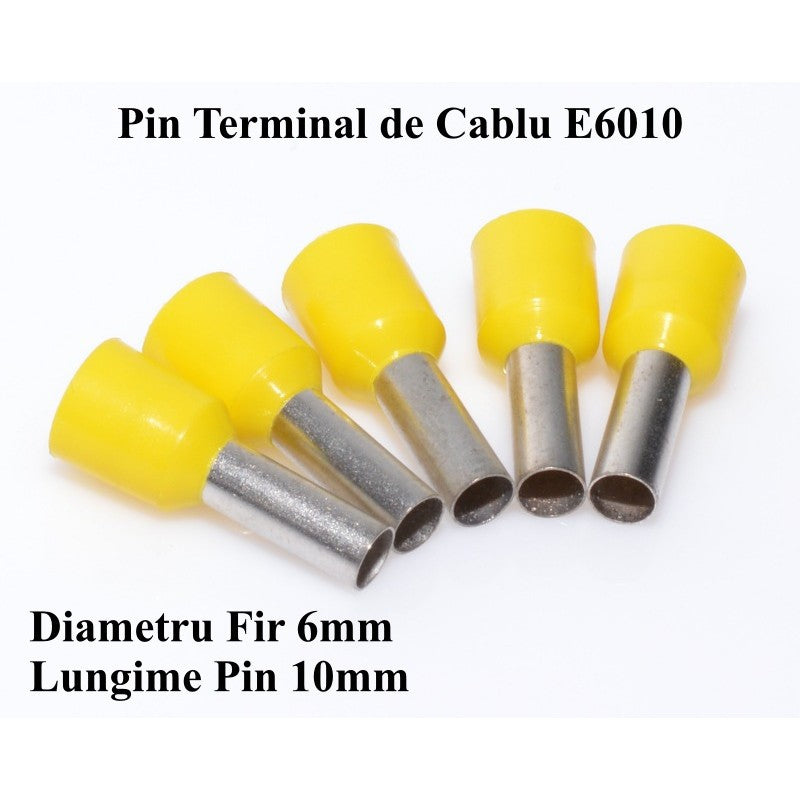 Pin Terminal For Cable E6010 Yellow, 100Pcs/Set