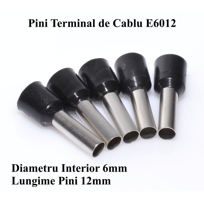 Pin Terminal for Cable E6012 Black, 100Pcs/Set