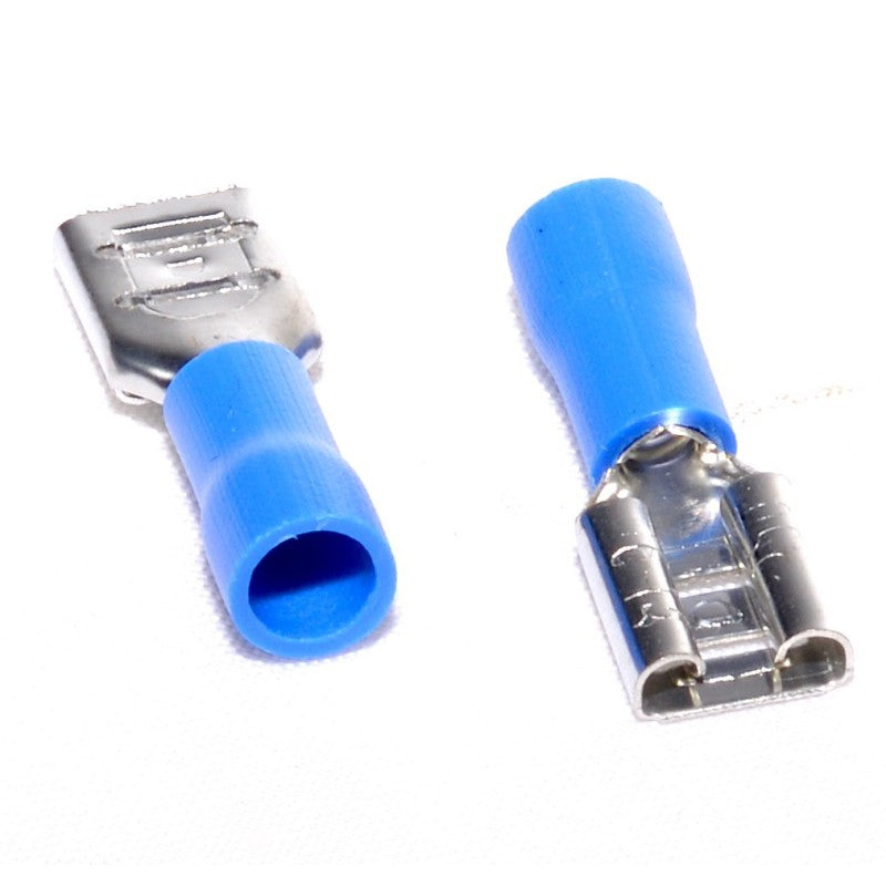 Insulated Female Spade Connector Blue 6.3MM 100PCS/Bag