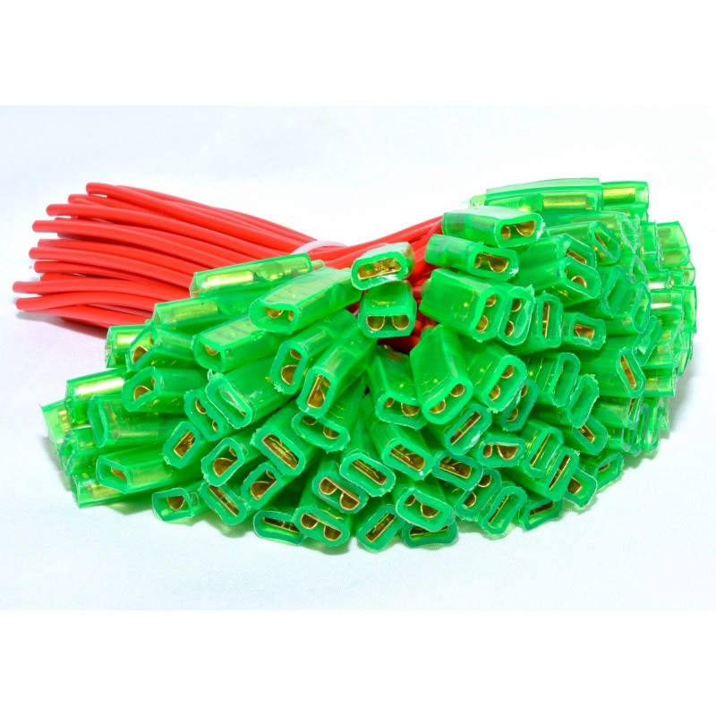Female Auto Electrical Connectors 6.3MM with Wire, 100Pcs/Set