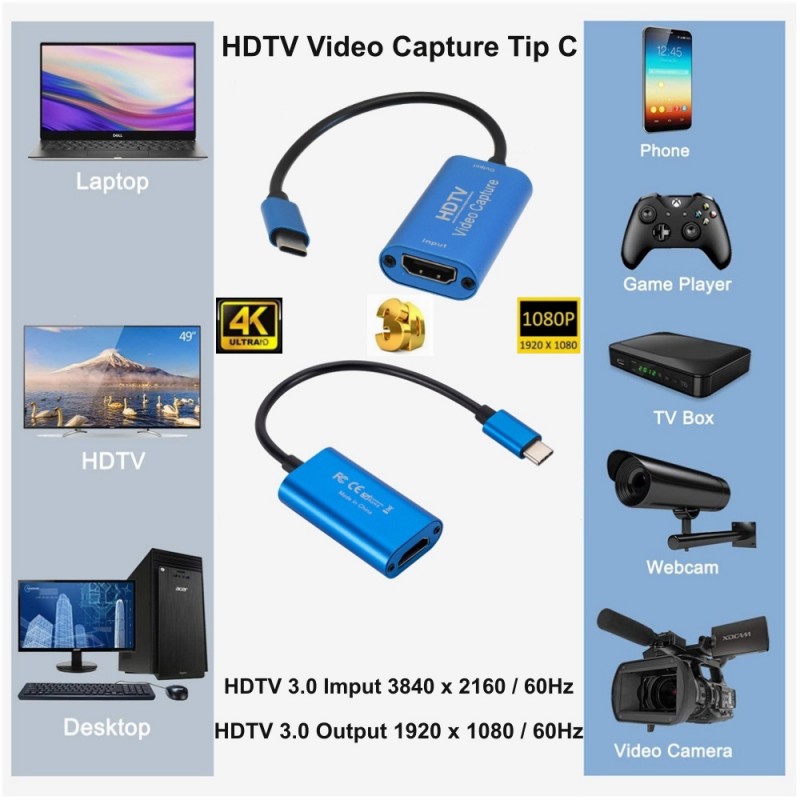 HDMI Capture Card - Type-C, HDTV