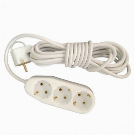 Extension Cord 5m Ceramic 3 Sockets Overload Protection