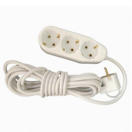 Extension Cord 5m Ceramic 3 Sockets Overload Protection