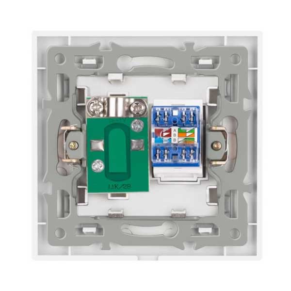 TV + Internet RJ45 Socket, Cat6, Tempered Glass Frame, Classlights, White