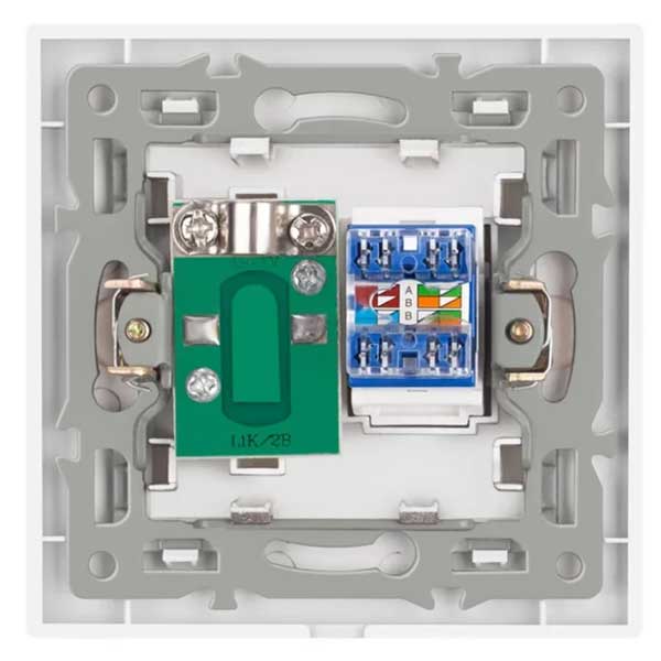 TV + Internet RJ45 Socket, Cat6, Tempered Glass Frame, Classlights, Black