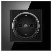 Socket with tempered glass frame Classlights, 16A, Black