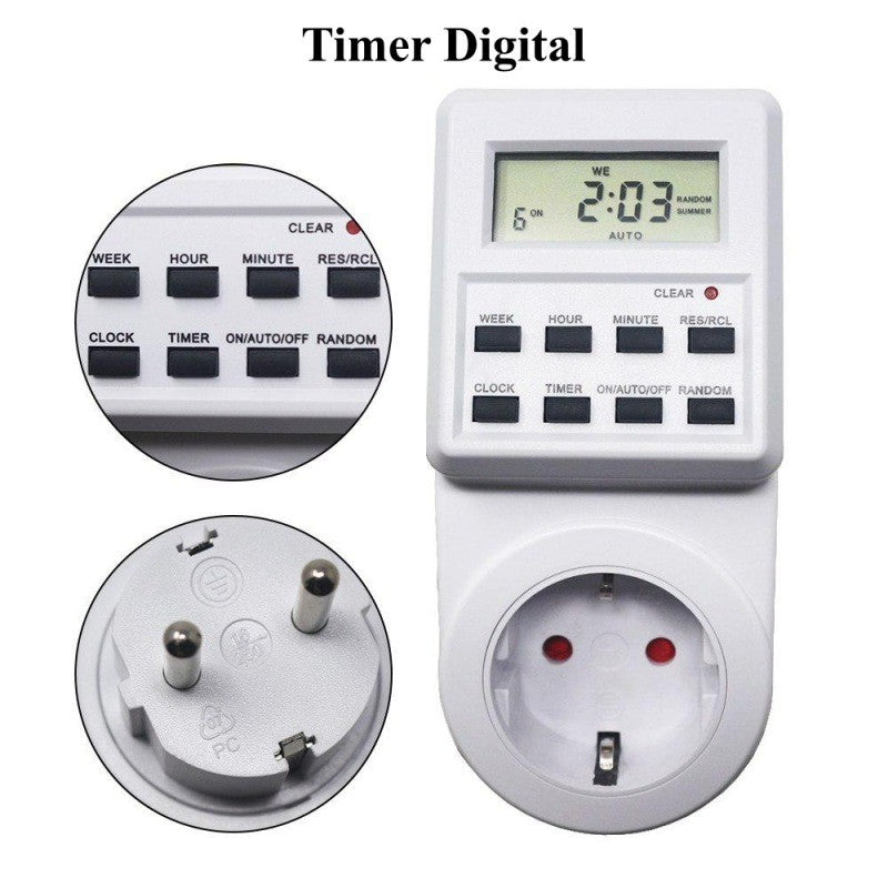 Programmable Timer Socket, Digital Display, Power On/Off
