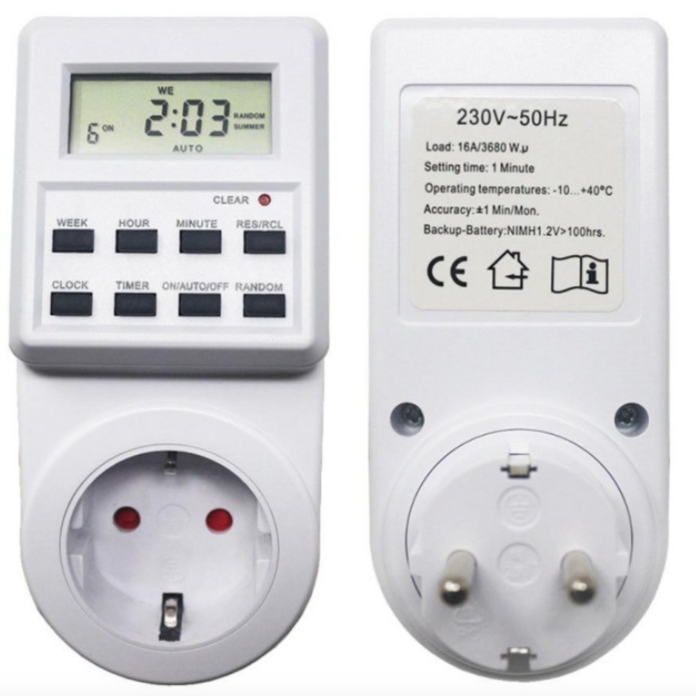 Programmable Timer Socket, Digital Display, Power On/Off