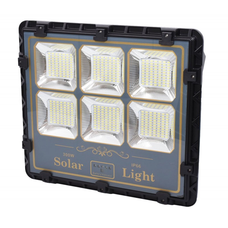 Solar Panel Lighting Kit + 300W LED Floodlight + Remote Control, Complete Package