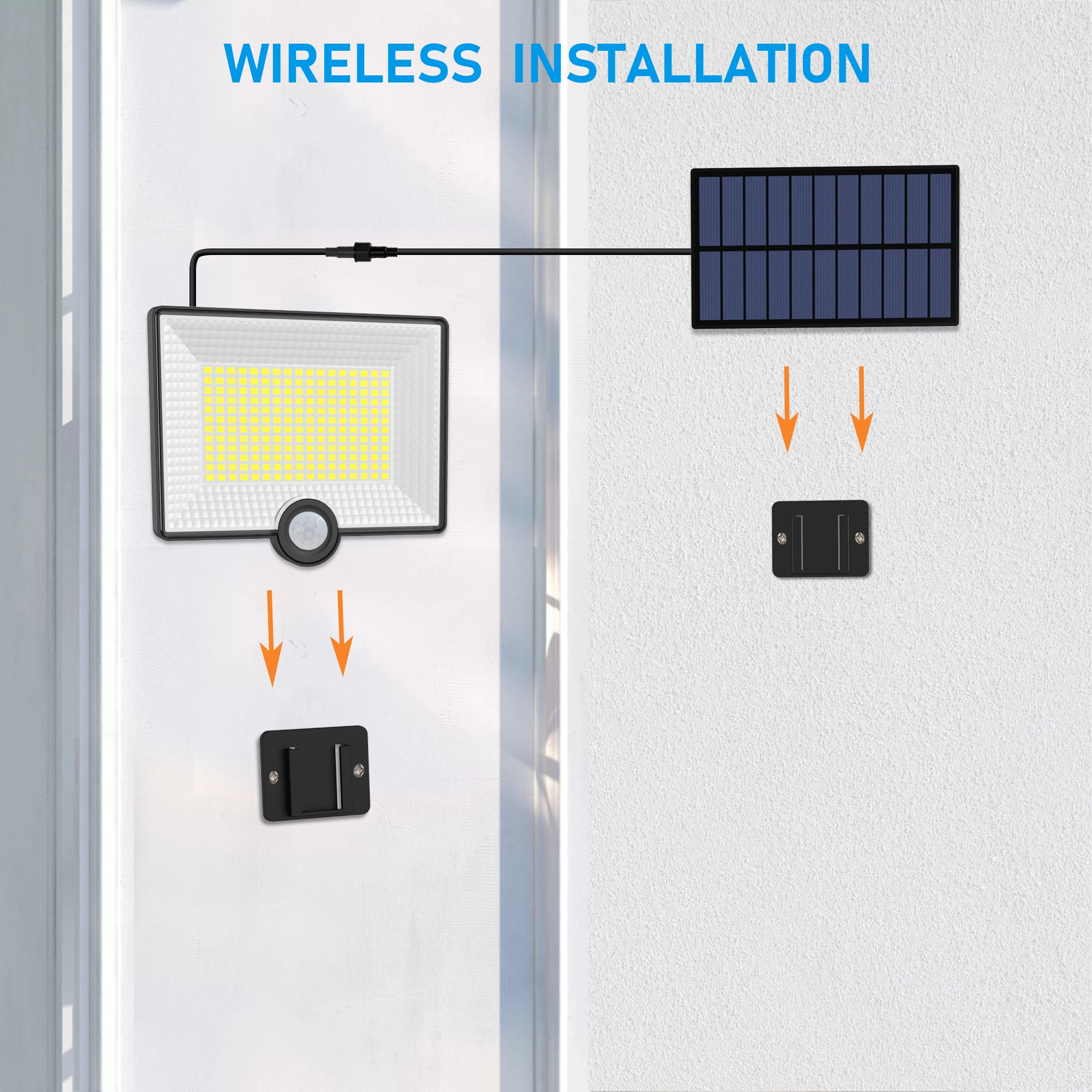 40W Solar LED Projector with Motion Sensor and IP65 ClassLights, 204 LEDs