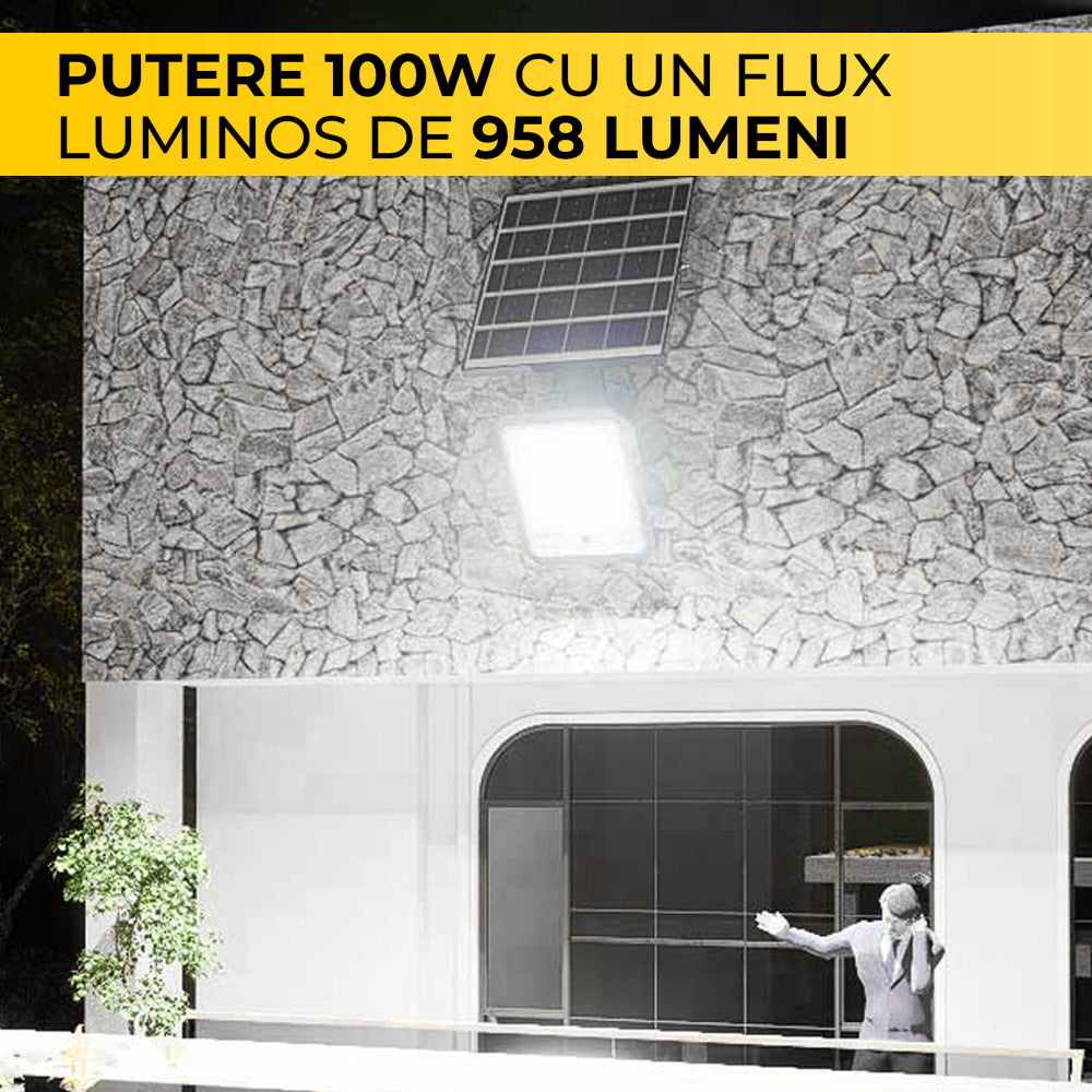 Integrated Video Camera LED Projector, 100W, Solar Powered, 1440P, Wi-Fi, 18,000 mAh, ClassLights