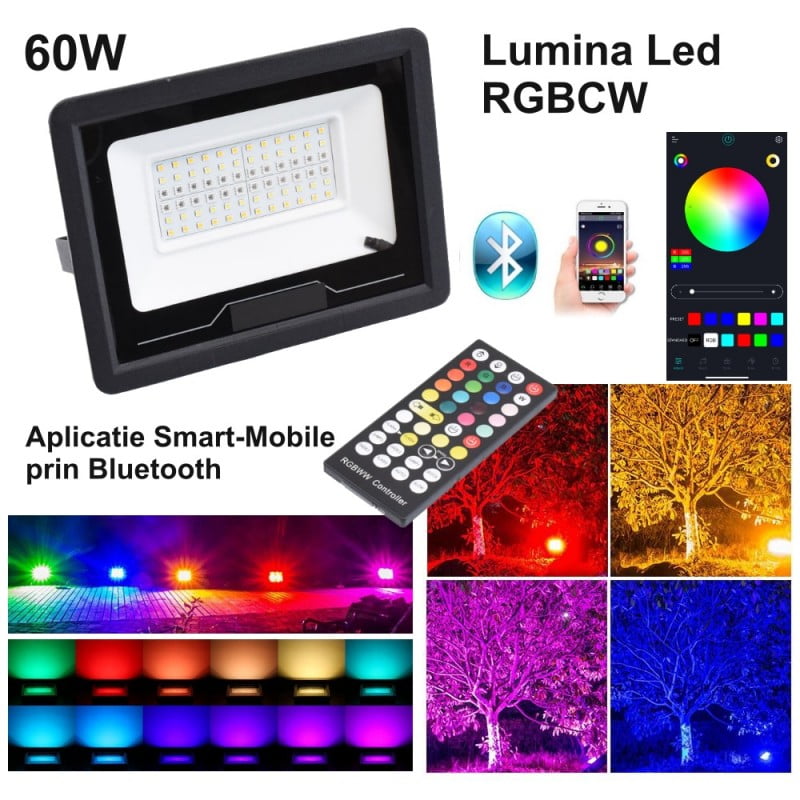 Smart RGBCW Projector 60W with Bluetooth and Remote Control