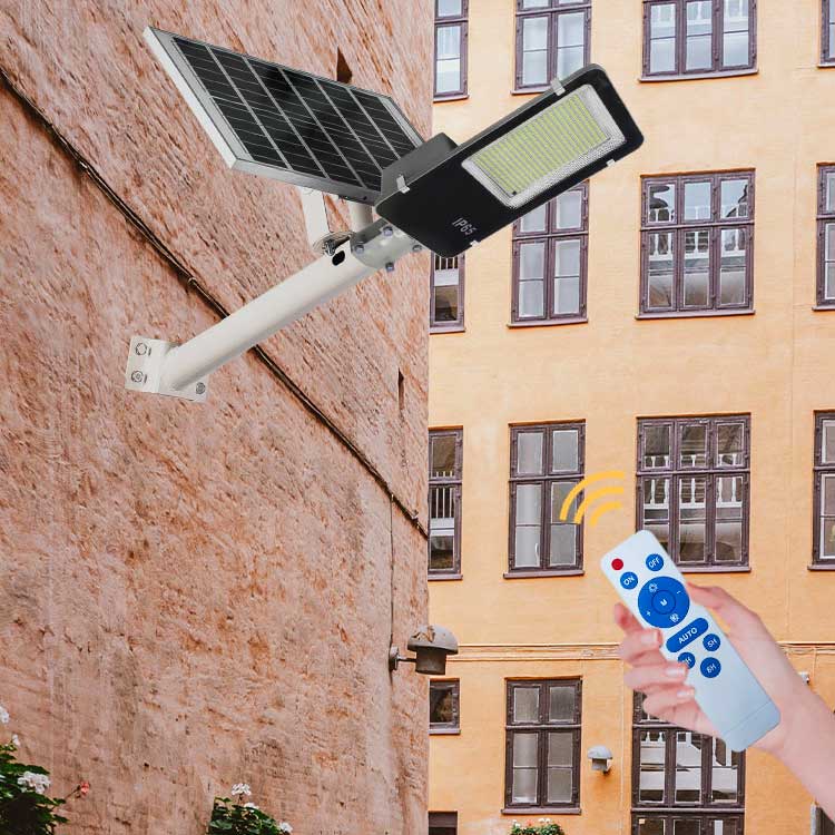 300W LED Solar Lamp, Remote Control and Accessories included - Neutral White, ElectroAZ