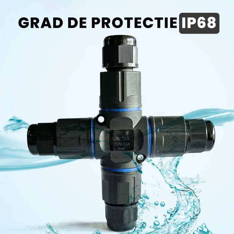 IP68 Waterproof Electrical Connector for 4 Cables - 2-pin, ElectroAZ