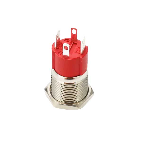 19mm Push Metal Button with Latch, 220V - 10A, Green LED, ElectroAZ