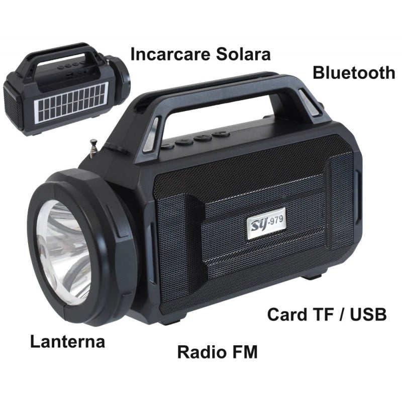 FM Radio with Flashlight and Solar Panel SY-979