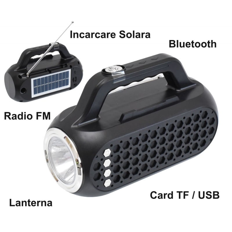 FM Radio with Flashlight and Solar Panel EP-516