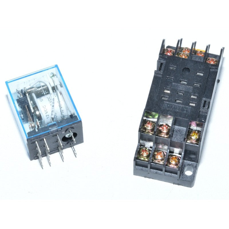 Relay 12V-DC, Electromagnetic, 11 Pin, With Socket