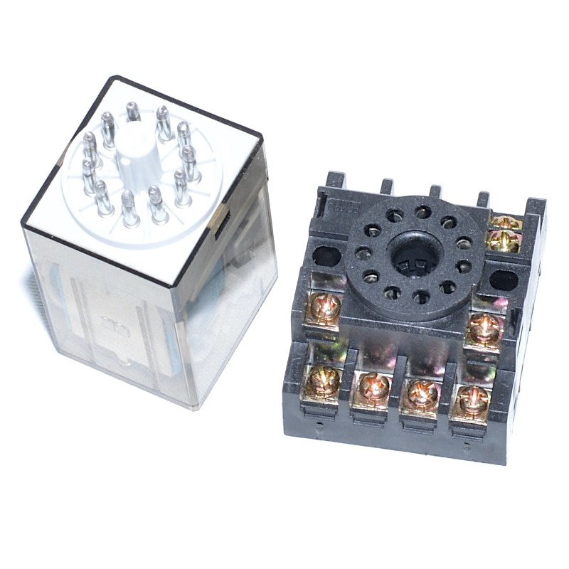 Industrial Relay 12V-DC / 11P, With Socket, 11 Pin