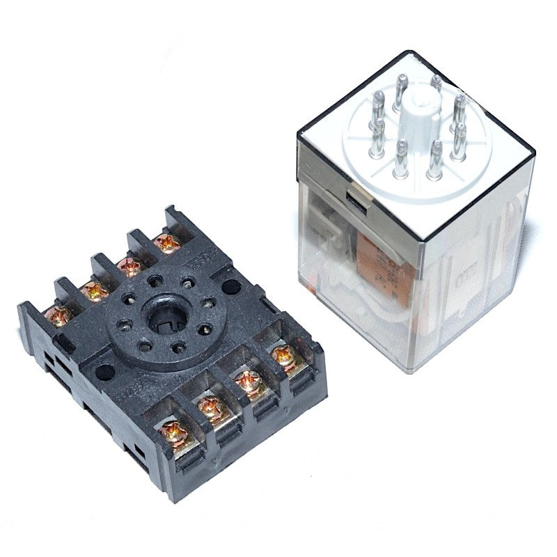 Industrial Relay 24V, AC / 8P, With Socket, 8 Pin