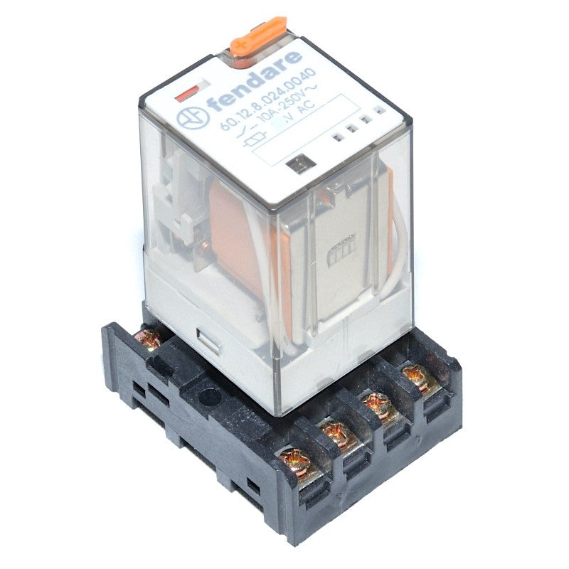 Industrial Relay 24V, AC / 8P, With Socket, 8 Pin