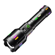 P50 LED Flashlight, 2000 Lumens, USB-C Rechargeable, Telescopic Zoom, Aluminum Body and Smart Digital Display