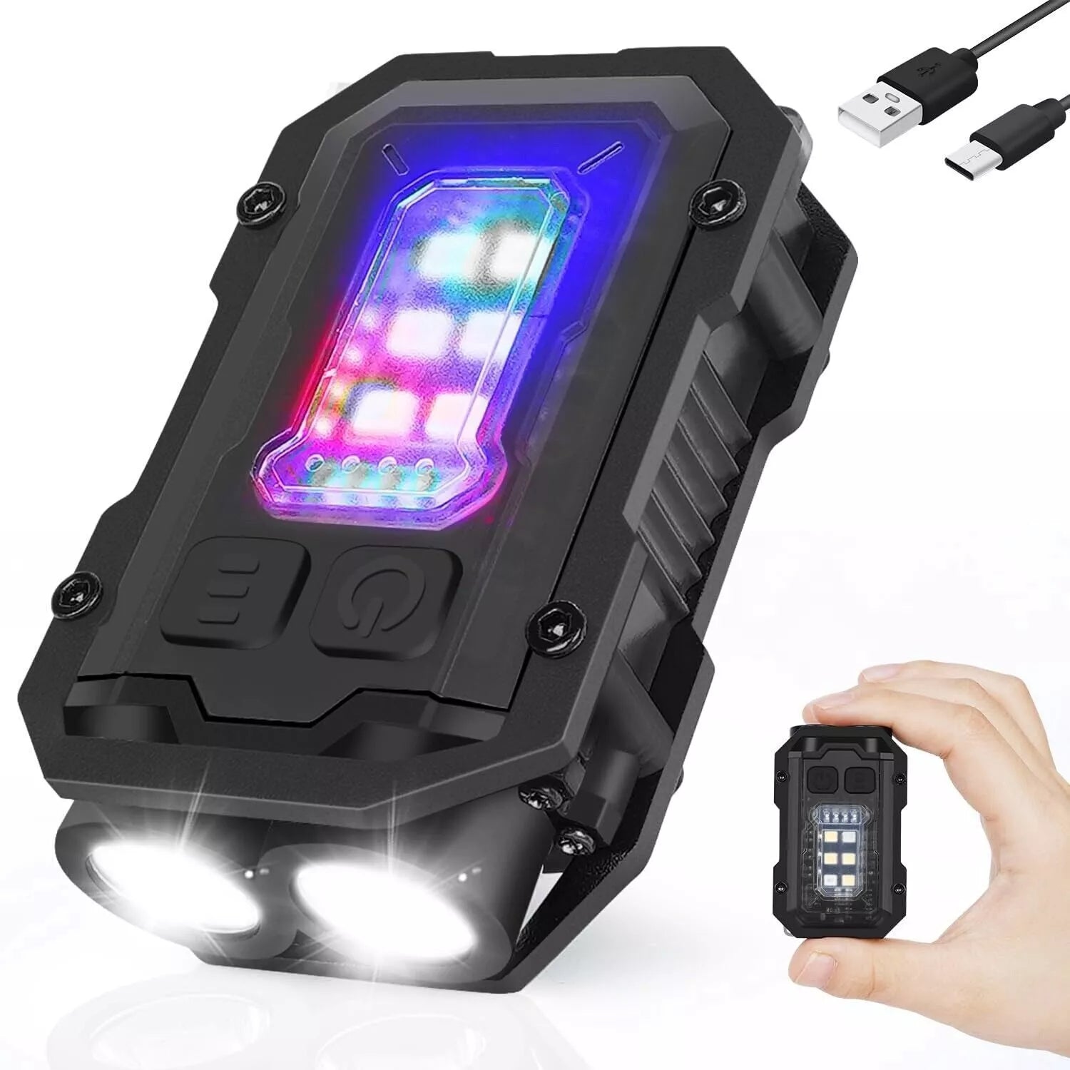 Multifunctional Flashlight, ABS, Belt Clip and Keychain - ABS