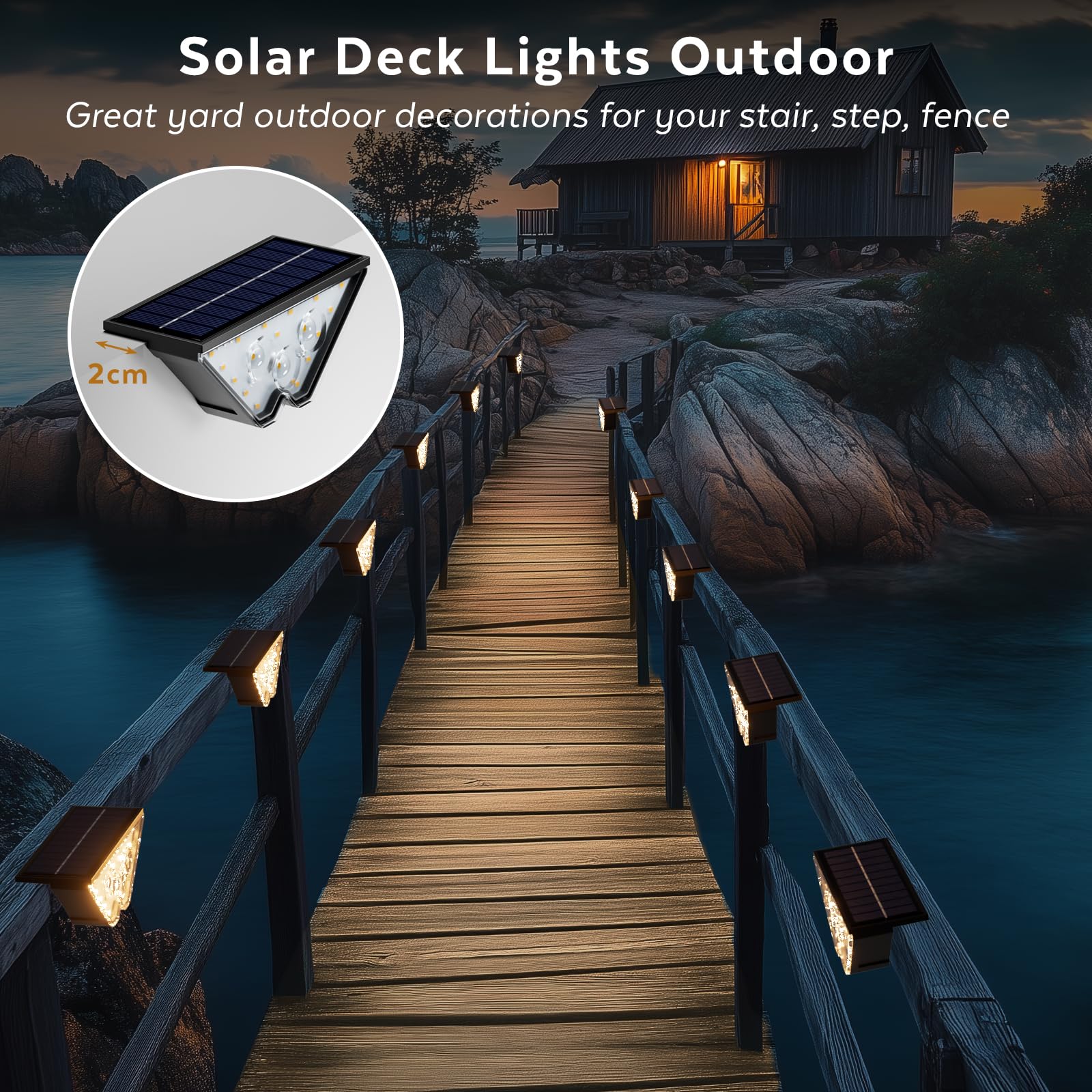 Set of 6 Triangular Solar LED Lights, White Light, Outdoor, IP65 Protection
