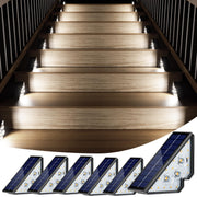 Set of 6 Triangular Solar LED Lights, White Light, Outdoor, IP65 Protection